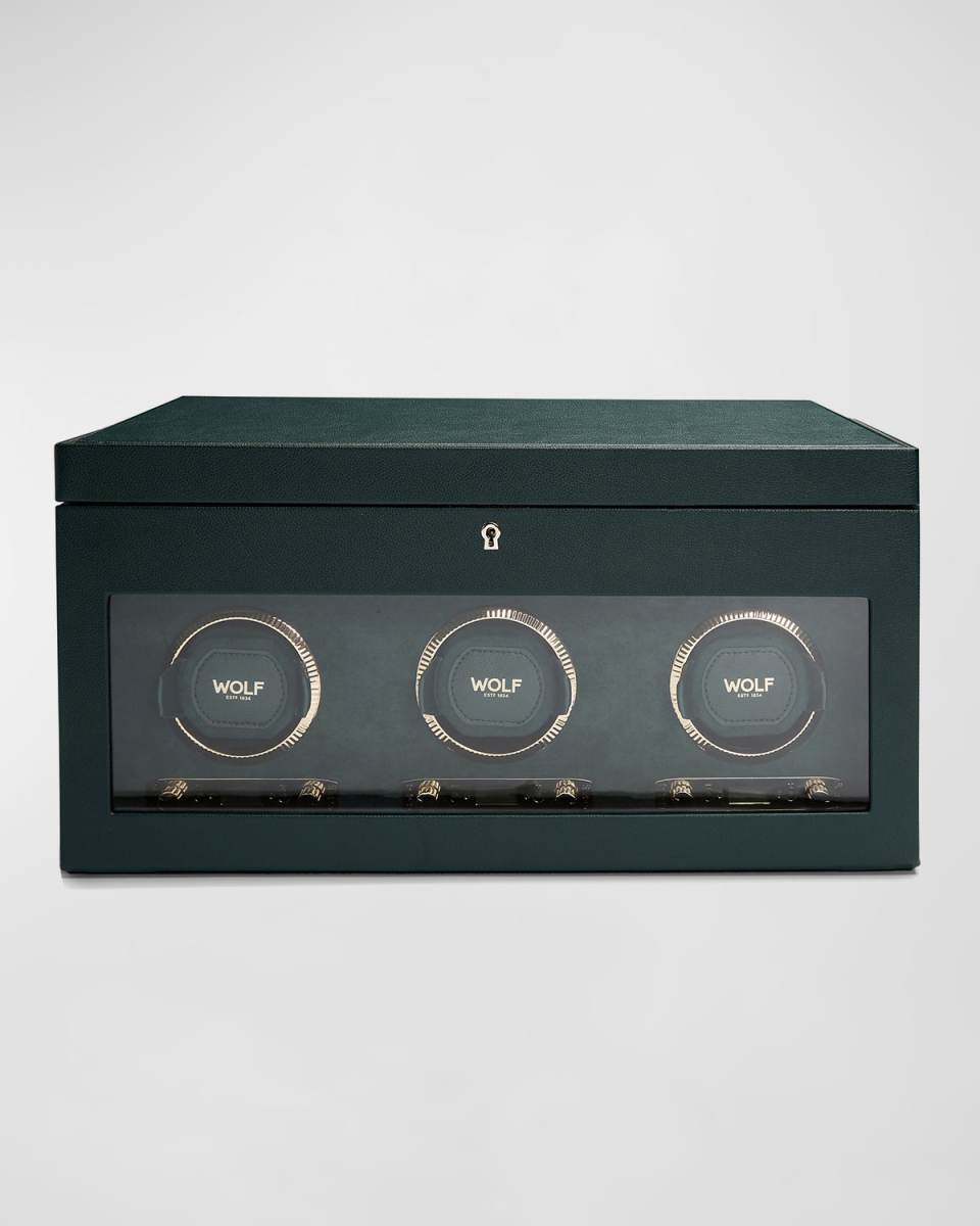 British Racing Triple Watch Winder with Storage